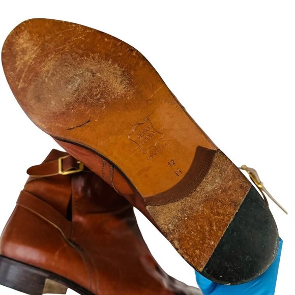 Antonio Da Pescara‎ Mens Boots Shoes Size 12 Vintage Leather Brown Made in Italy main image 4